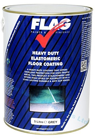 Flag Heavy Duty Anti-Slip Floor Paint | Thermo-acrylic and polyurethane resins | Tough, durable, flexible and long lasting | Yellow | 5 litres