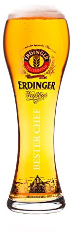 Erdinger Glas mit Gravur lizenziert Original Weißbierglas 0,5l - Bester Chef - Exclusiv Edition