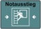 Schild Hinweisschild Hinweis Notausstieg Exit Not Ausgang Treppe Leiter SOS