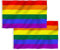 Lot de 2 drapeaux arc-en-ciel Aboat, symbole de Gay Pride - 152 x 91 cm - Pour Festival