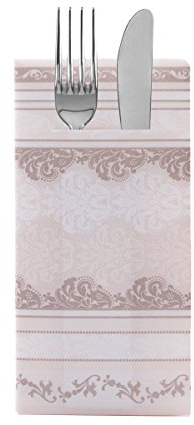 Sovie Home Airlaid-Besteckservietten Marius | 40x40 cm | hochwertige stoffähnliche Einweg-Servietten als Bestecktasche | ideal für Hochzeit & Partys | 12 Stück (Braun)