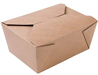 BIOZOYG Contenitore per Alimenti da Asporto I Scatola per Alimenti con Coperchio Pieghevole 1200 ml I Scatola di Cartone Kraft compostabile marrone I 300 Vaschette di Cartone Monouso rettangolari