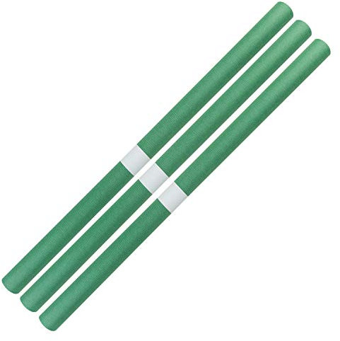 Idena 20097 - Buchschutzpapier in Grün, 3 Rollen reißfestes Einschlagpapier zu je 2 m x 50 cm für Bücher und Hefte, farbbeständig, recyclefähig, biologisch abbaubar