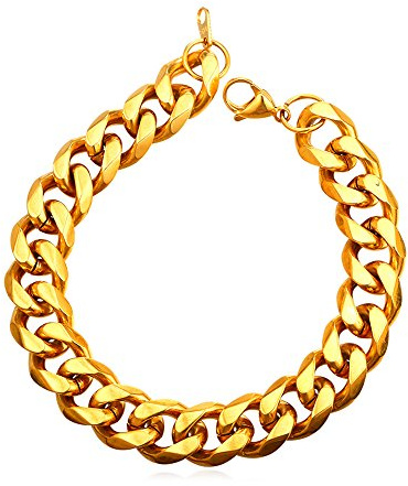 U7 Mens Gold Bracelet for Husband Men Chain Braclets Jewellery