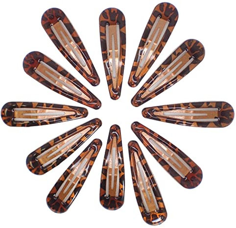 Topkids Accessories 12pc Snap Clips 5cm / 2 Snap Hair Clips Women Girls Kids Sectioning Slide Hair Grip Styling Fine Hair Thick Hair Bendies Sleepies School Uniform Colours Epoxy (Brown Tort)