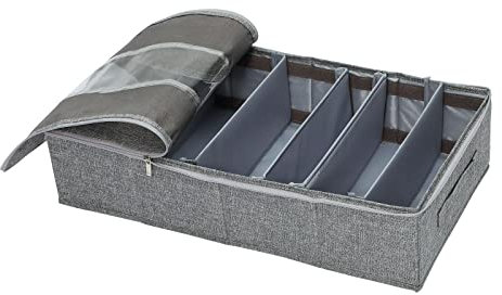MISNODE Organizador de almacenamiento para zapatos debajo de la cama, 6 pares de zapatos organizador debajo de la cama, caja de zapatos con cubierta transparente, plegable, lavable, almacenamiento de