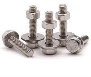 Lot de 6 boulons hexagonaux à bride M12-1,75 x 40 mm avec écrou hexagonal DIN934 et rondelle plate extra large DIN9021, acier inoxydable 304 (18/8), filetage complet, rondelle dentelée à bride