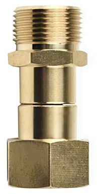 Messing Drehgelenk M22 15mm Gewinde Hochdruckreiniger Drehgelenk Knickfreier Anschluss Schlauchanschluss Wasseranschlüsse
