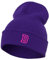 Schnoschi Lila Strickmütze mit breitem Umschlag (Beanie Mütze) mit Initialen Bestickt für Herren, Damen, Jugendliche und Kinder