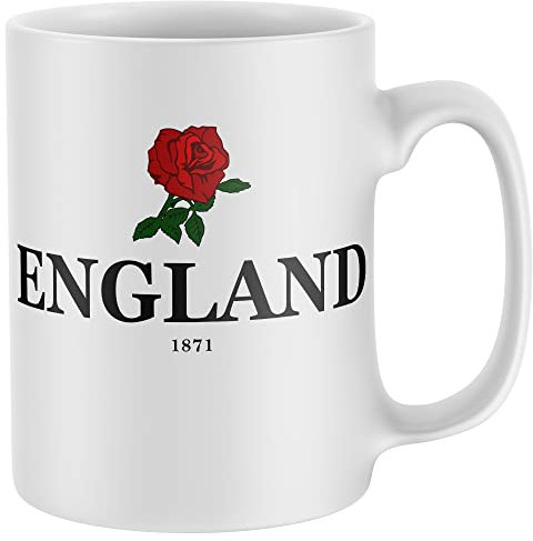 Purple Print House England 1871 Mug Red Rose Drinking Cup English Men Women Rugby Gifts