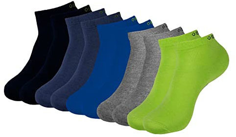 ONE STRANGE ROCK Herren Damen Sneaker Socken 5, 10, 15, 20, 30 Paar, Farbe:Blau/Grau/Grün - 5er Pack, Größe:35-38