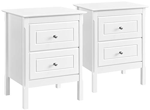 Yaheetech 2 Stück Beistelltische Nachttisch mit 2 Schubladen Beistelltisch-Set fürs Schlafzimmer/Wohnzimmer Nachtschrank 48x40x61cm