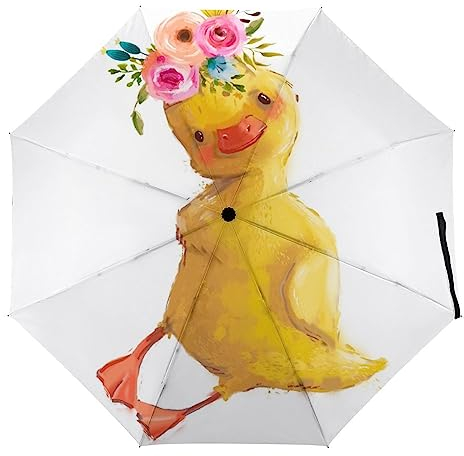 ORENZ Automatischer Regenschirm Ente Faltbare Regenschirme Leichte Winddichte Regenschirme Tragbare Reiseschirme