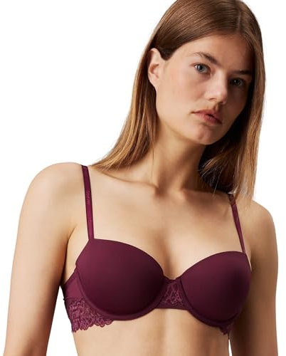 Calvin Klein Sujetador Balconette Mujer Lightly Lined elástico, Rojo (Mauve Wine), 95A