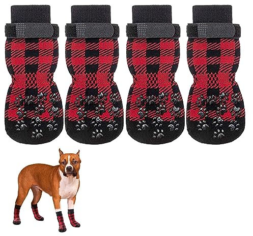Maciun Hundeschuhe, Hundepfotensocken,Winter Grip Hundepfotensocken | Rutschfester, atmungsaktiver Wintersocken-Pfotenschutz, Hundepfotenschutz für kleine und mittelgroße Haustiere, Hunde