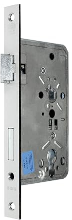 BKS Zimmer Türschloss Objektqualität 0515 Kl. III für Profilzylinder 60/72/8, Stulp: 24 x 235mm Eckig, incl. SN-TEC Montageset (DIN LINKS)