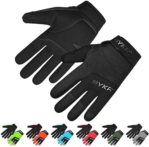 BYKR All-Weather Motorcycle Gloves for Men & Women – Protection for Dirt Bike, BMX, MX, and ATV Riding – Black M