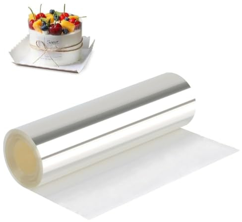 Tortenrandfolie 10 m, Transparente Tortenfolie in 20 cm Hoch | Torten Folie für Tortenring, Mousse- und Schichttorten