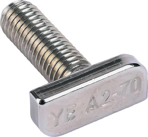 Hammerkopfschrauben M8 x 70 mm Edelstahl A2-70 rostfrei Typ 28/15 - für Montageschiene, Befestigung Solarmodul, Photovoltaik, PV-Halterung, C-Profil, Solarmontage, Gewächshaus Schrauben, 25 Stk.