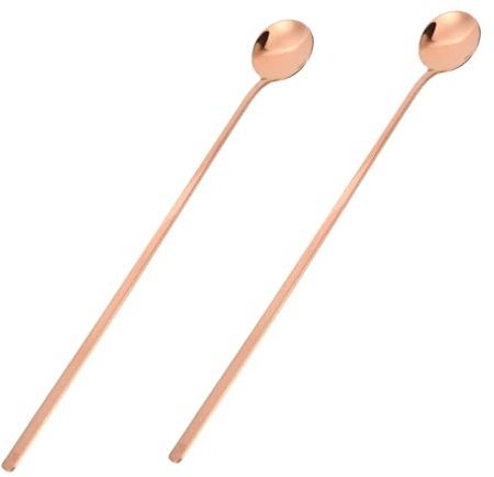 TOPBATHY 4 Pcs Stainless Steel Ladle Coffee Mixer Stick Stainless Steel Scoop Stainless Steel Cocktail Mixing Stirring Salad Spoon Barware Stirring Spoon Soup Spoon Long Handle Tablespoon