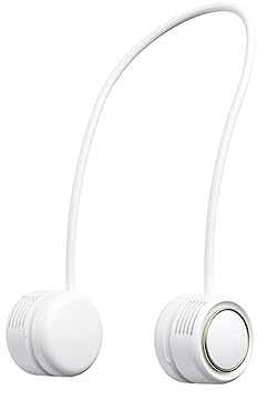 dijiusidy Tragbarer Halsventilator zum Aufhängen 3 Gang Wearable Neckband Sports Mini Cooling Personal Office Indoor Retractable Button Control, Weiß