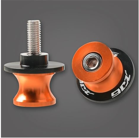Sliders Ständer Motorrad Für XJ6 XJ6N 2008 2009 2010 2011 2012 2013 2014 2015 2016 2017 2018 Motorrad 6 MM Schwinge Spulen Slider Stand Schrauben(Color:Orange)