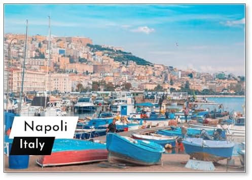 Kühlschrankmagnet mit Blick auf den Hafen Napoli