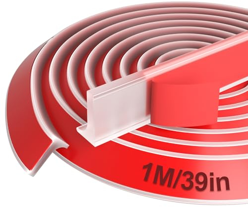 1M Barriera Doccia Ferma Acqua Silicone - alophoty Bordo Doccia Anti Acqua, Trasparente, Facile da Installare e Tagliare, Resistente all'Acqua e al Calore