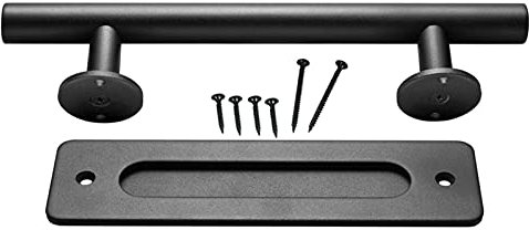 Metall-Eisen-Gartenhaus-Torschiene, Ersatz-Haltegriff | Pull Push Barn Holztürgriffe mit Hardware-Zubehör (Größe: Gesamtlänge 60 cm)