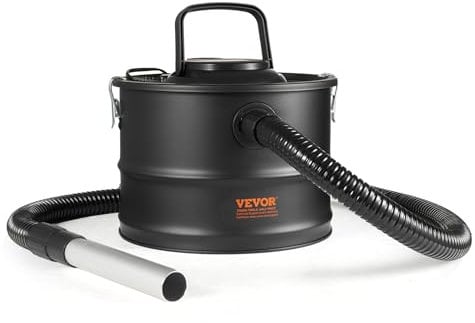 VEVOR Aschesauger, 15L mit 1200W starker Saugleistung, Kaminsauger mit Rückwärtsabsaugung, 3M Stromkabel, 16 Kpa max. Saugleistung, für Kamine, Pelletöfen, Holzöfen, Holzbrenner