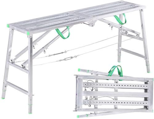 Piattaforma di Lavoro telescopica Leggera ad Altezza Regolabile - Attrezzatura per ponteggi Pieghevoli con capacità di carico, ponteggio Portatile Stabile e Sicuro o ponteggio elevatore a sc