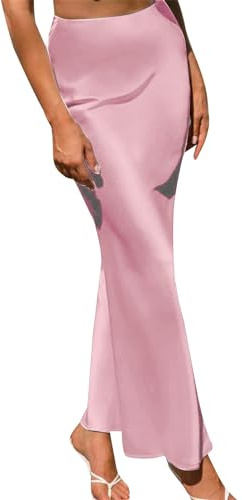 Pennkjol dam lång elegant: satinkjol lila satin kjol curvy sidenkjol lång svart maxikjol fläckkjolar midja elegant sidenkjol pennkjol lång kjol vintage sidenkjol silke kjol