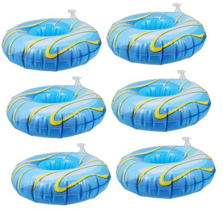 ibasenice 6pezzi Porta Bicchieri Gonfiabili Con Design Per Feste Piscina e Spiaggia Accessori Leggeri e Adorabili Per Drink Fluttuanti