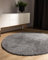 benuta Basic Hochflorteppich Teppich Wohnzimmer Sohari - Grau 80 cm Rund - Minimalistischer Look - Weich & Waschbar - Für Schlafzimmer, Flur oder Esszimmer - Geeignet für Fußbodenheizung
