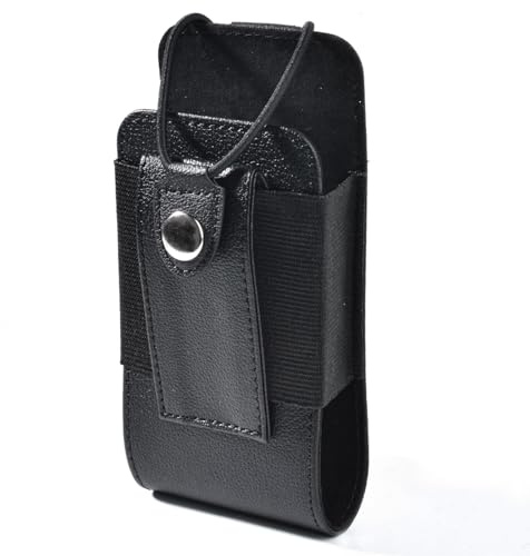 YNIBST Universal Duty Belt Radio Holster Leather Walkie Talkie Pouch | for Motorola Baofeng Midland Handheld Two Way Radio