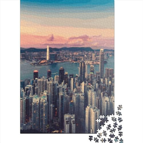 City View of Hong Kong Puzzle Age 18 Years Upe Ducational Games 100% Recycled Cardboard Jigsaw Puzzle for Boy Or Girl Birthday Present 38x26cm/1000pcs