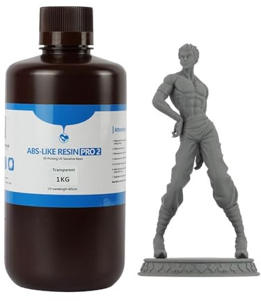 Tough Resin, 1000g Photosensitive 3D Print Resin, UV-Curing Photopolymer Resin, Low Odor Printer Resin, 3D Printing Liquid for Board Game Characters, Durable Resin for Detailed Models and Prototypes