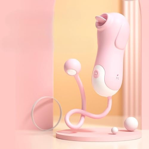 LZYLWC Weiblicher Masturbator mit Klitorisstimulationsfunktion 10 Frequenzen Multivibration 360° rotierende Zungenleckmassage Weibliches Vibratorset für Klitorisstimulator Sexspielzeug（Rosa）