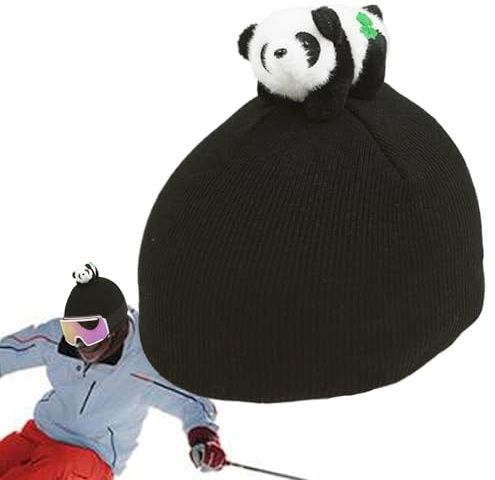 Animal Skihelm Überzug - Panda Strickmütze für Snowboarden | Dicke Panda Strickmütze Dekoration Helmüberzug für Männer Frauen