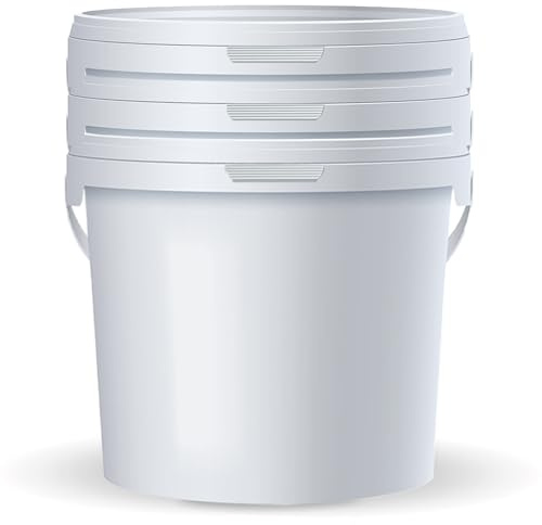Posh Cubo de plástico con Tapa 5 litros - Blanco - Pack de 3 | Cierre hermético antifugas, apto para alimentos, conserva frescura sin olores, clásico de despensa, apilable con asa