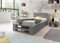 Lermowood Palettenbett M2 aus Holz 100 x 200 cm Grau mit Kopfteil und 2 Bettkästen Holzbett 40cm Stabiles Seniorenbett Kinderbett Jugendbett Gästebett erhöhtes Bettgestell Futon Komforthöhe Naturholz