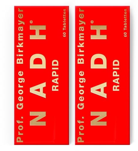 Prof. George Birkmayer NADH RAPID hochdosiert im 2er Pack - 2x60 Tabletten | Nahrungsergänzungsmittel in Form einer Lutschtablette für ein aktives Leben, Nahrungsergänzung mit jeweils 20mg NADH