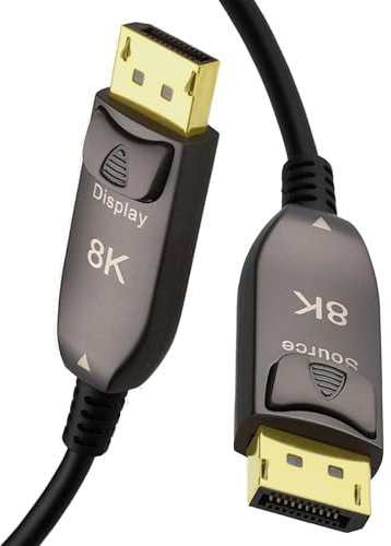 kenable DisplayPort 8K Optical Cable, 30m Active Cable, HDR 32Gbps, Support 8K 30Hz 4K 120Hz, v1.4 AOC
