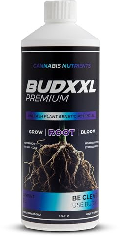 BUDXXL Root Wurzelstimulator - Premium Grow Booster für mehr Wurzelwachstum mit extra Aminosäuren, Mineralisch aus 100% Naturrohstoffen, Made in Germany (1 Liter)