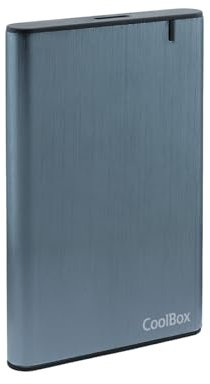 CoolBox Carcasa Disco Duro 2,5, USB3.0 a SATA III, 5Gbps, Soporte UASP, para SSD/HDD SATA I/II/III, Montaje Sencillo sin Herramientas, Aluminio. Gris