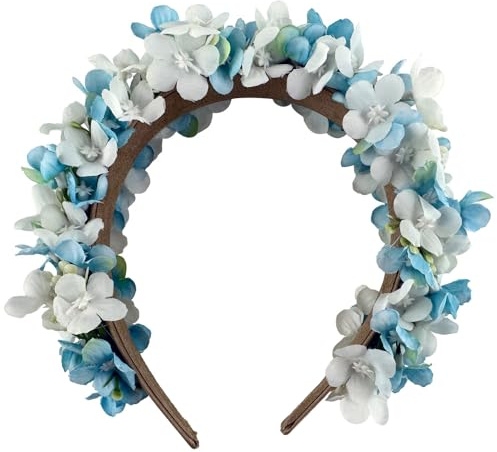 Blumen Haarreif Marissa mit zarten Blüten | Haarschmuck zu Dirndl Hochzeit Blumenmädchen (Hellblau, Einheitsgröße)