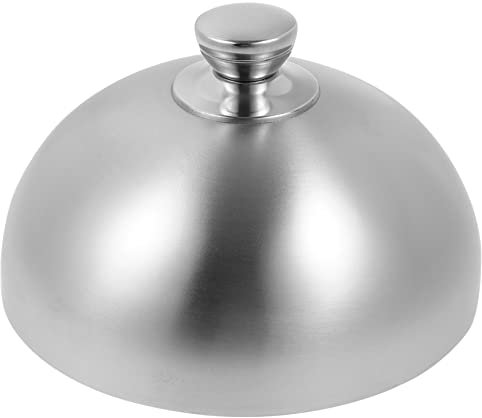Cabilock Stainless Steel Dishes Cover Oil Splashing Food Lid for Teppanyaki Bbq and Kitchen Use Protects Food From Bugs and High Temperature Oil Easy to Clean