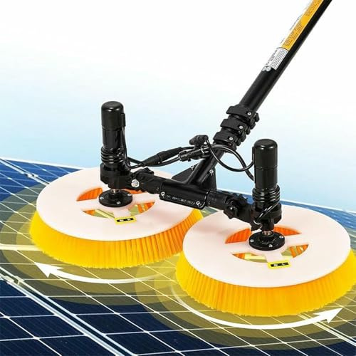 Solar Panel Cleaning Telescopic Rod,Electric Photovoltaic Panel Cleaner,Double Head Automatic Outdoor Cleaning Tools Window Cleaner
