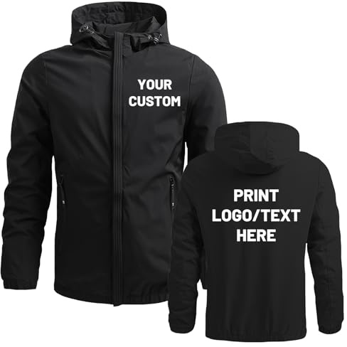 Nicevhljac Veste coupe-vent en softshell personnalisée pour homme - Créez votre propre manteau coupe-vent léger et respirant