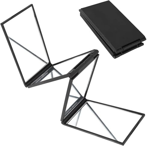 MOLIMOLI 360 Grad Spiegel Klappbar, Friseur für Haare selbst schneiden, Taschenspiegel & Reisespiegel Klein faltbar (12.8 cm)